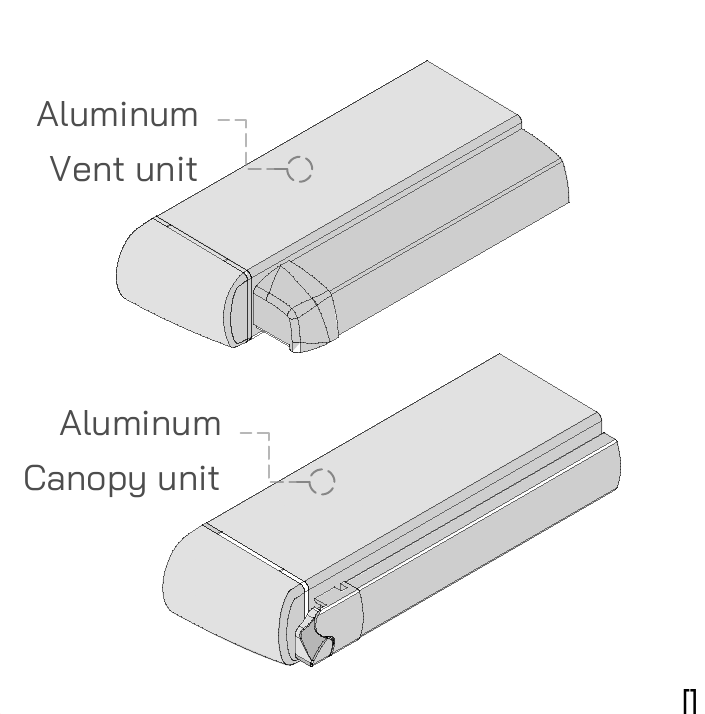 Trickle vent cross-section
