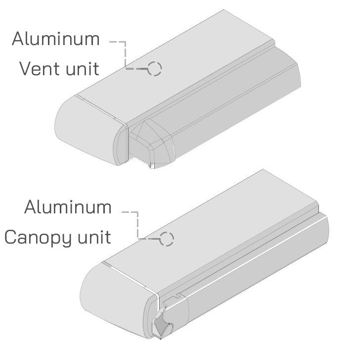 Trickle vent cross-section